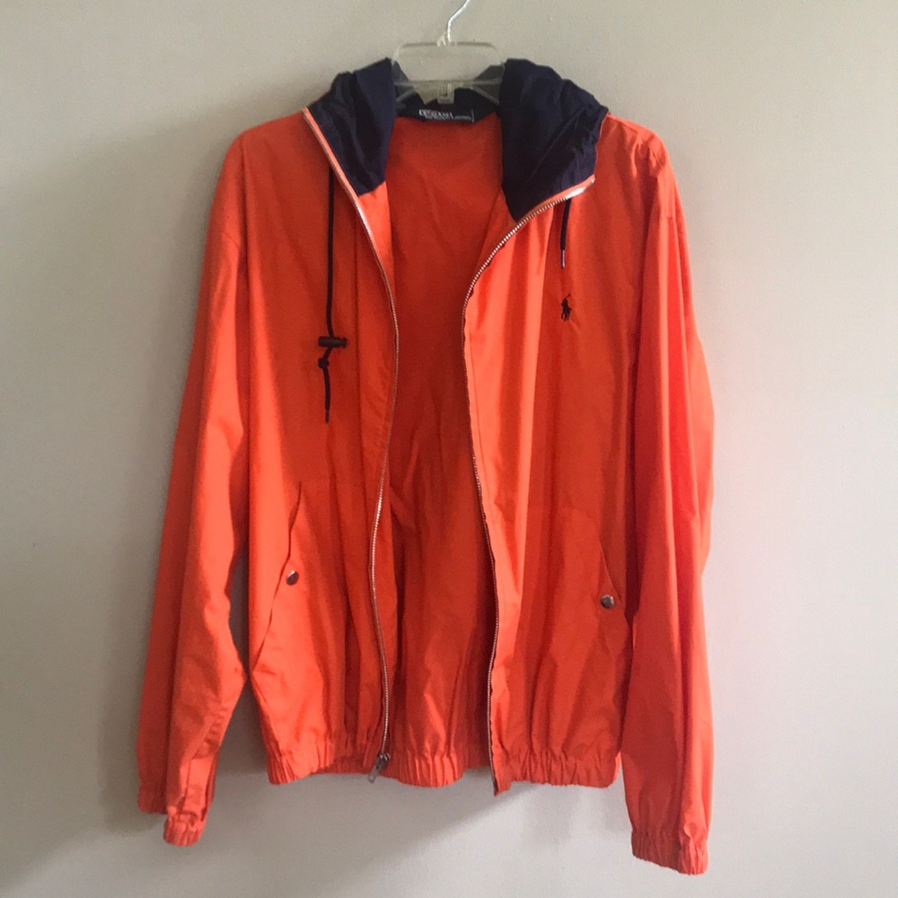 Orange Polo by Ralph Lauren hooded windbreaker